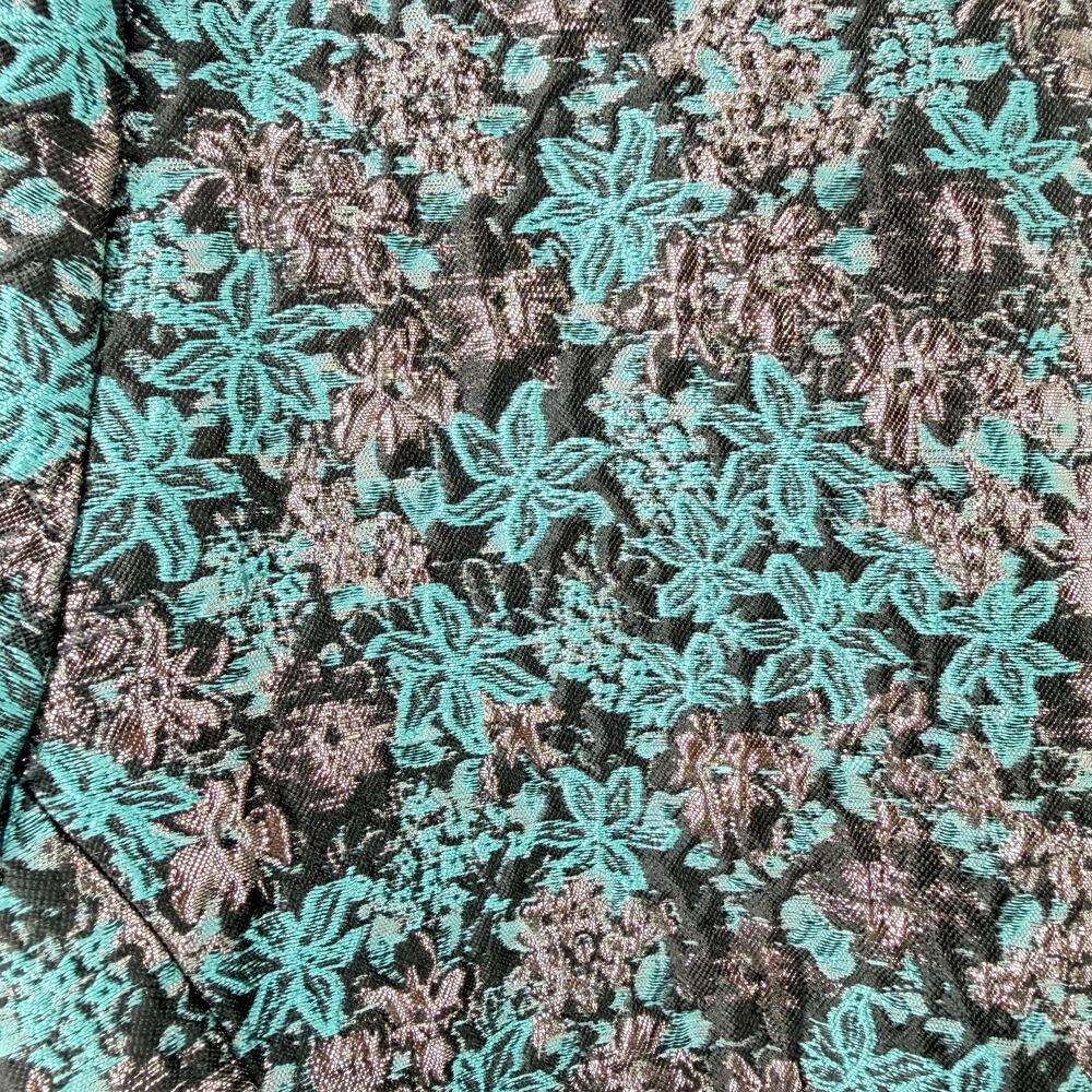 Club Monaco Metallic Brocade Mini Dress Size 00 Teal Silver Party Glam - Picture 13 of 14